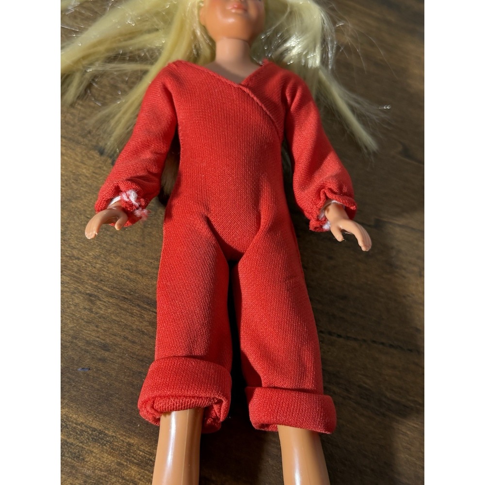 Vintage 70s Mattel Skipper Doll Blonde Bangs Blue Eyes Red Jumpsuit Retro⁠ - Picture 7 of 14
